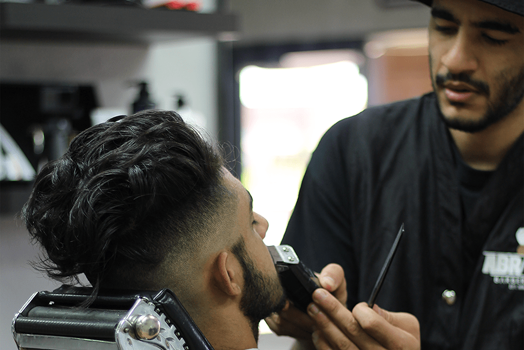 Client getting shaved